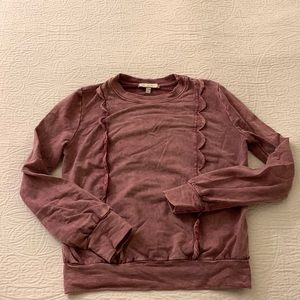Anthropologie ruffle sweatshirt